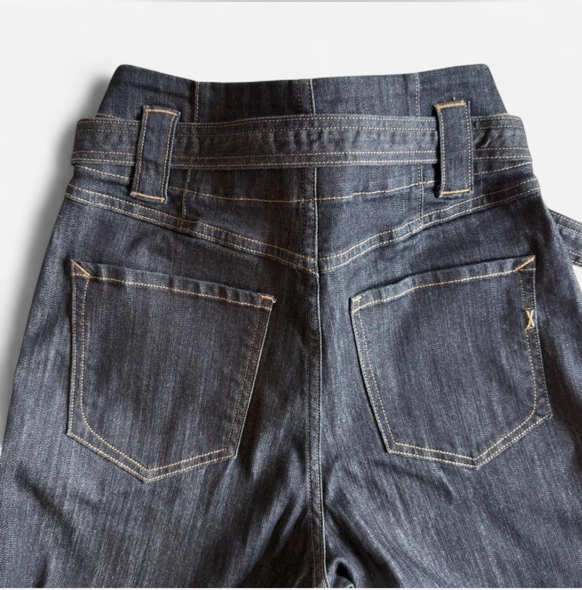 EXPRESS NWT Super High Rise Wide Leg Jeans Belted Dark Wash Women’s 2S 2C