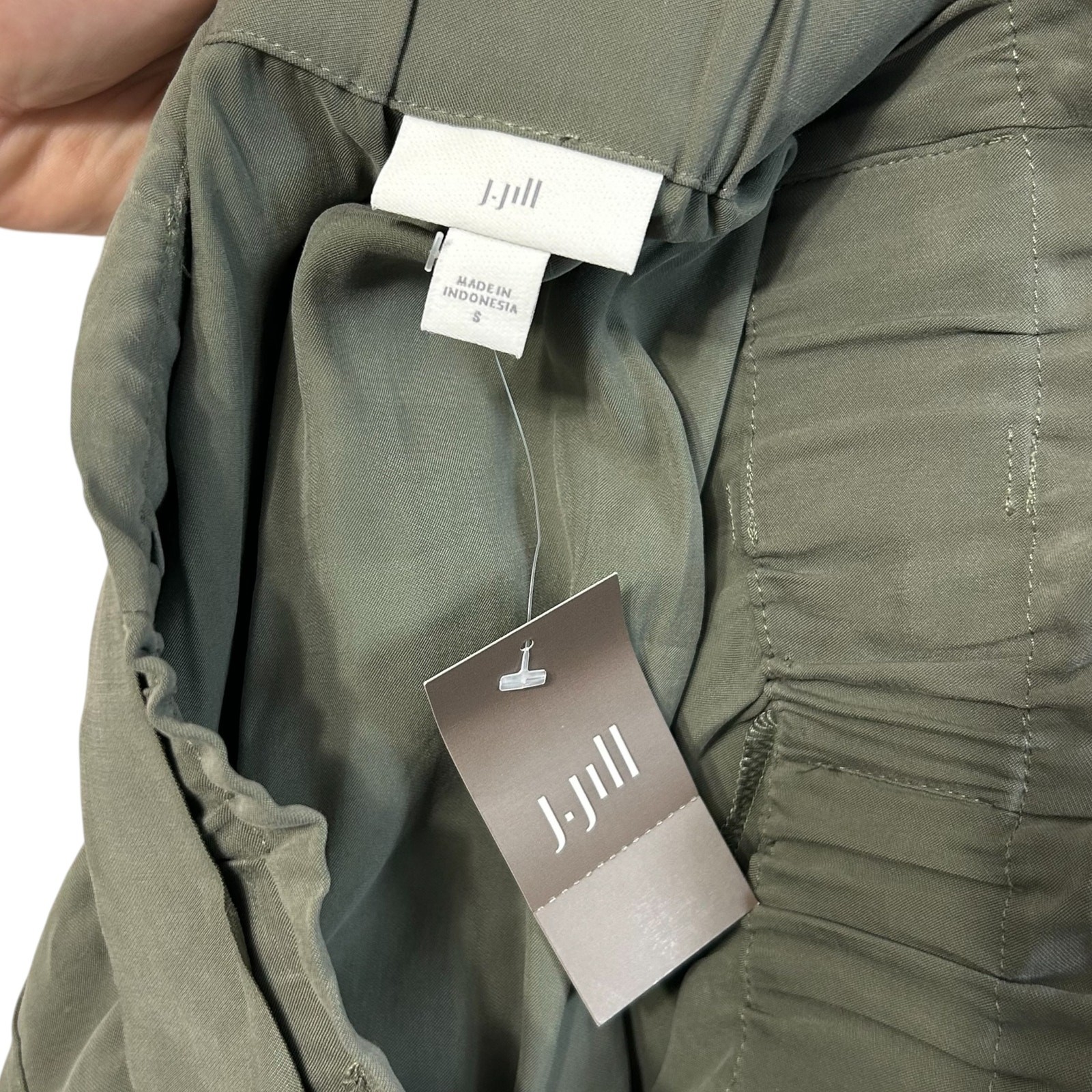 J. Jill Belted Cargo Midi Skirt NWT Women’s Sz S Caraway Green Paperbag Utility