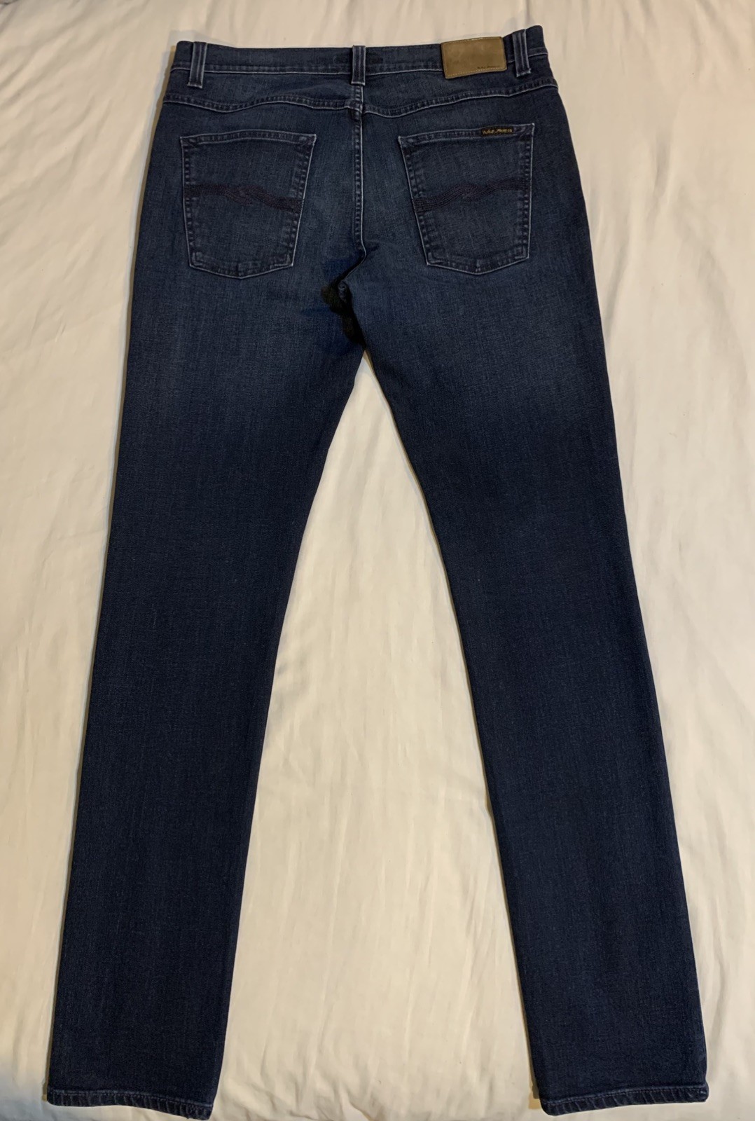 Nudie Jeans Co, Lean Dean, Deep Sparkle, 98% Cotton 2% Elastane, Size 34 x 34.