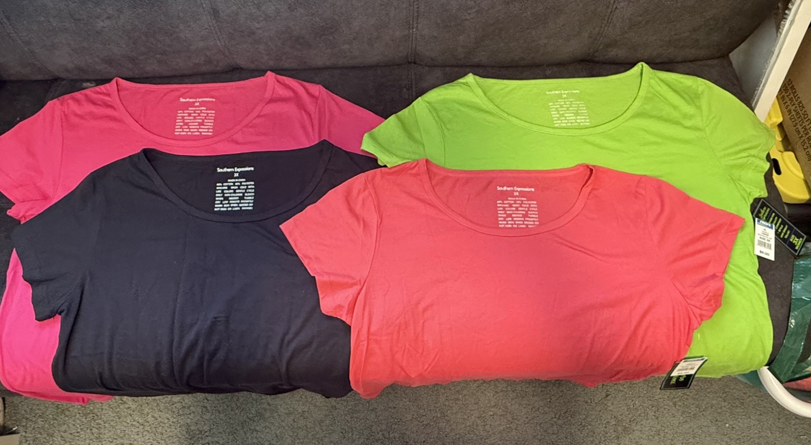 NWT Lot of (4) Women’s Plus 3X Southern Expressions Scoop Neck Short Sleeve Tees
