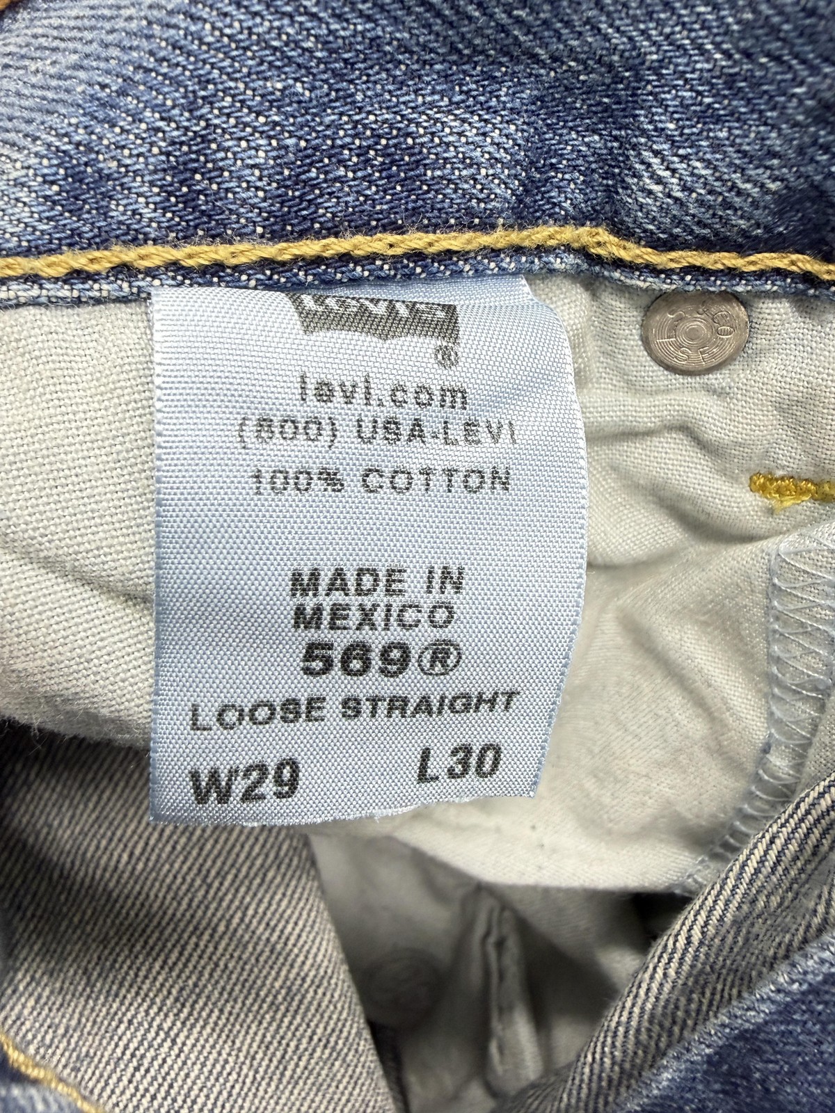 Levis 569 Jeans Mens Measured 30×30 Blue Loose Straight Classic Denim Zip Fly
