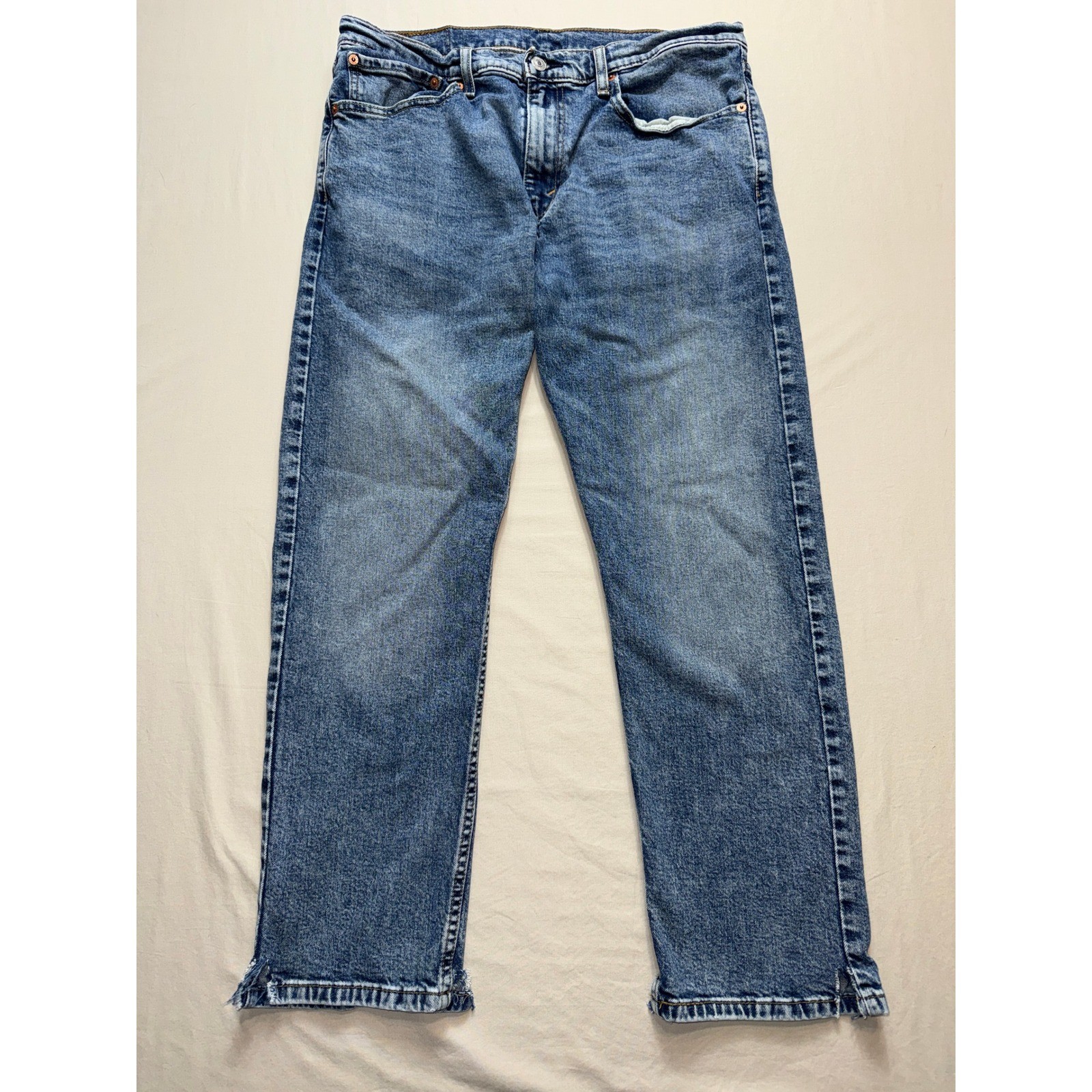 Levis 502 Regular Taper Mens Blue Denim Jeans W34 L30 Medium Wash Stretch