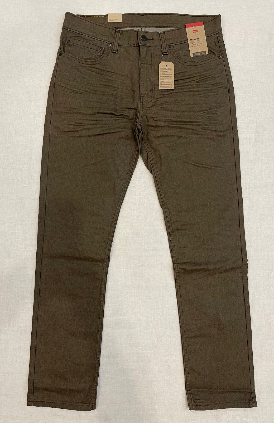 Levis 511 Slim Fit Stretch Mens Jeans 30,32,33,34,36,38 #2273 Olive Khaki-Brown