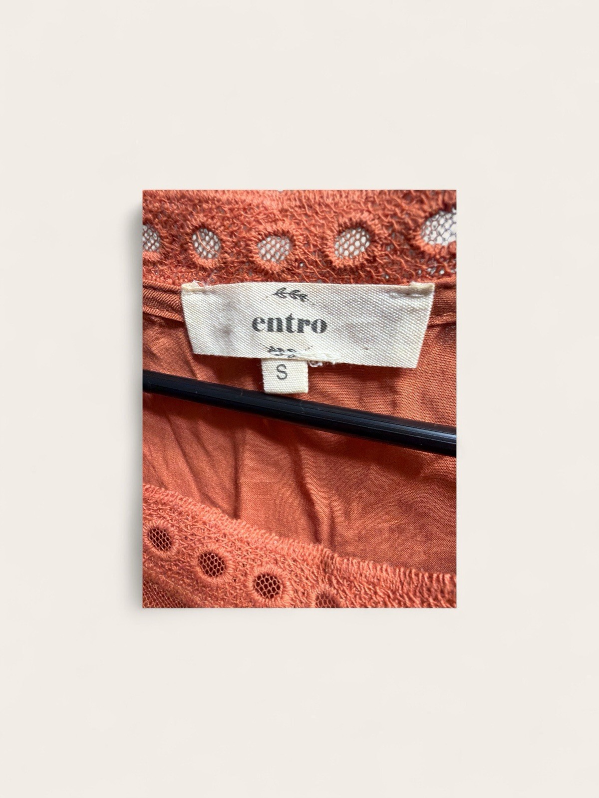 Entro Floral Embrodied Sleeveless Babydoll Terracotta Dress. Size Small