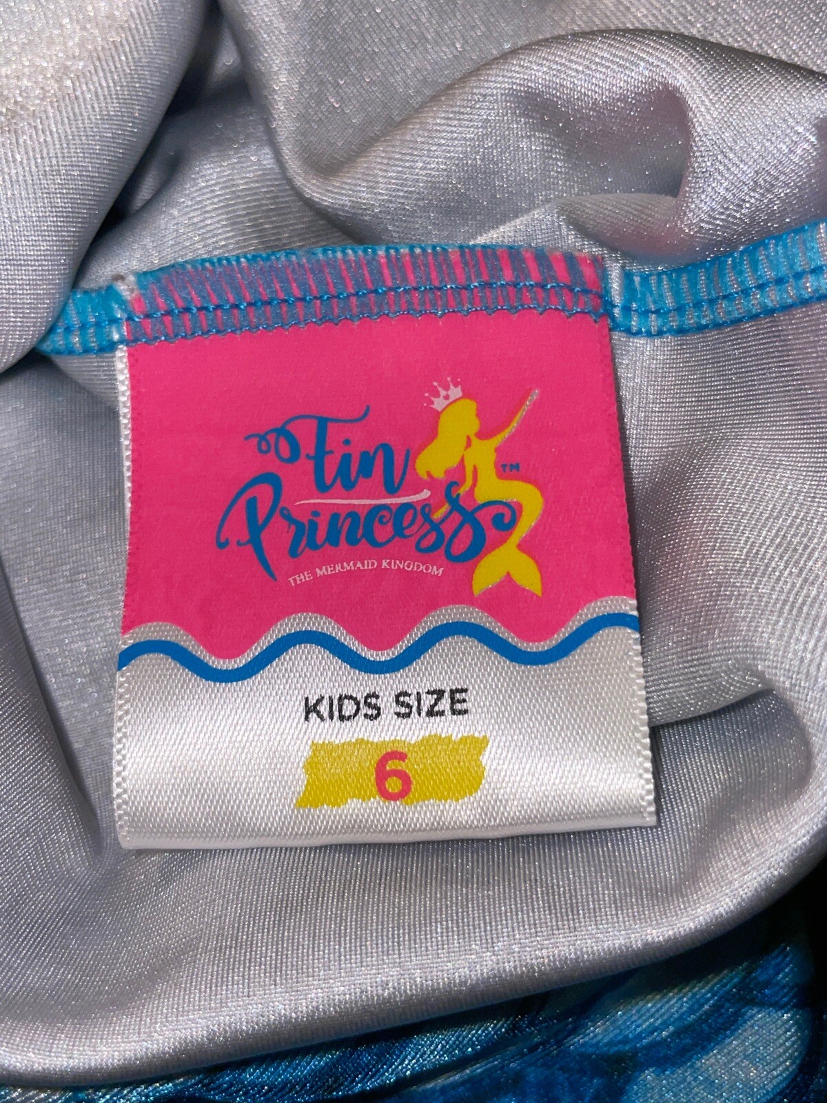 Fin Princess Blue Teal Mermaid Tail Skin Kids Girls Size 6 Pool Turquoise Cute