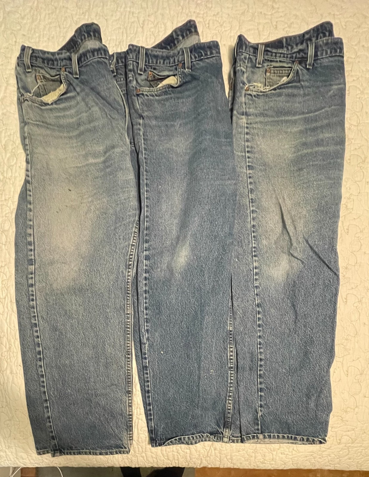 Levi’s 505 Jeans Blue Heavy Denim Size 46X30 Lot Of 3 (Read Description)