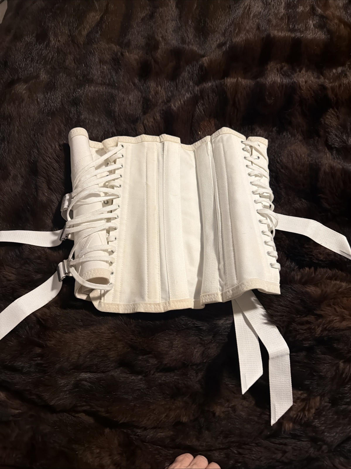 Camp Vintage Fan Lace-Up Adjustable Corset Girdle Waist Cincher with Boning M