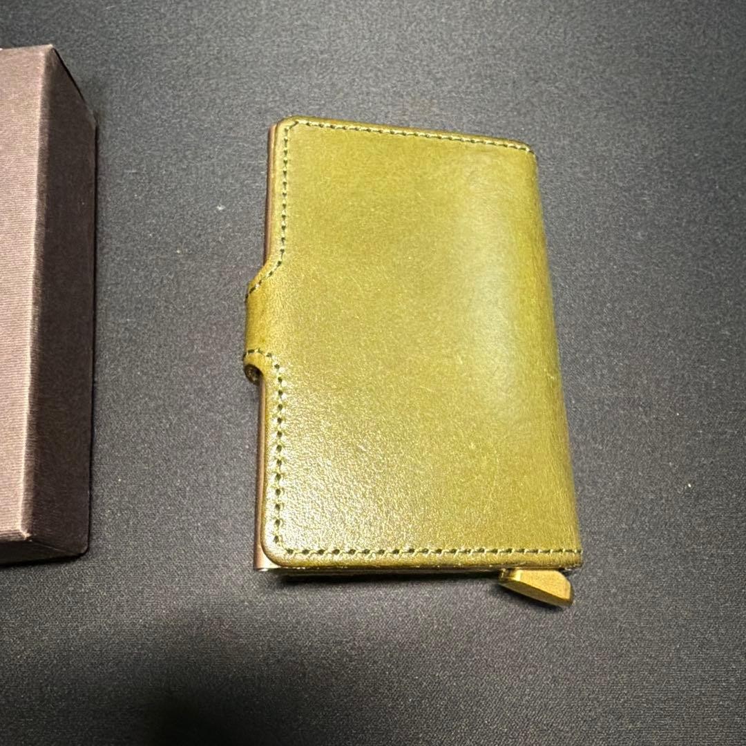 SECRID Card Case Olive Leather Slim Wallet RFID Blocking