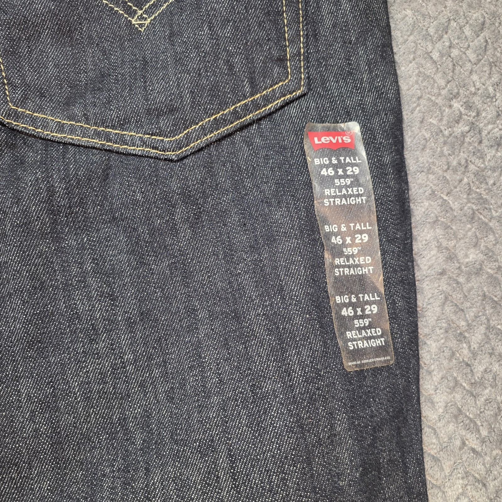 Levi’s 559 Relaxed Straight Dark Wash Jeans Men’s 46×29 Fits 46×27.5 Big & Tall