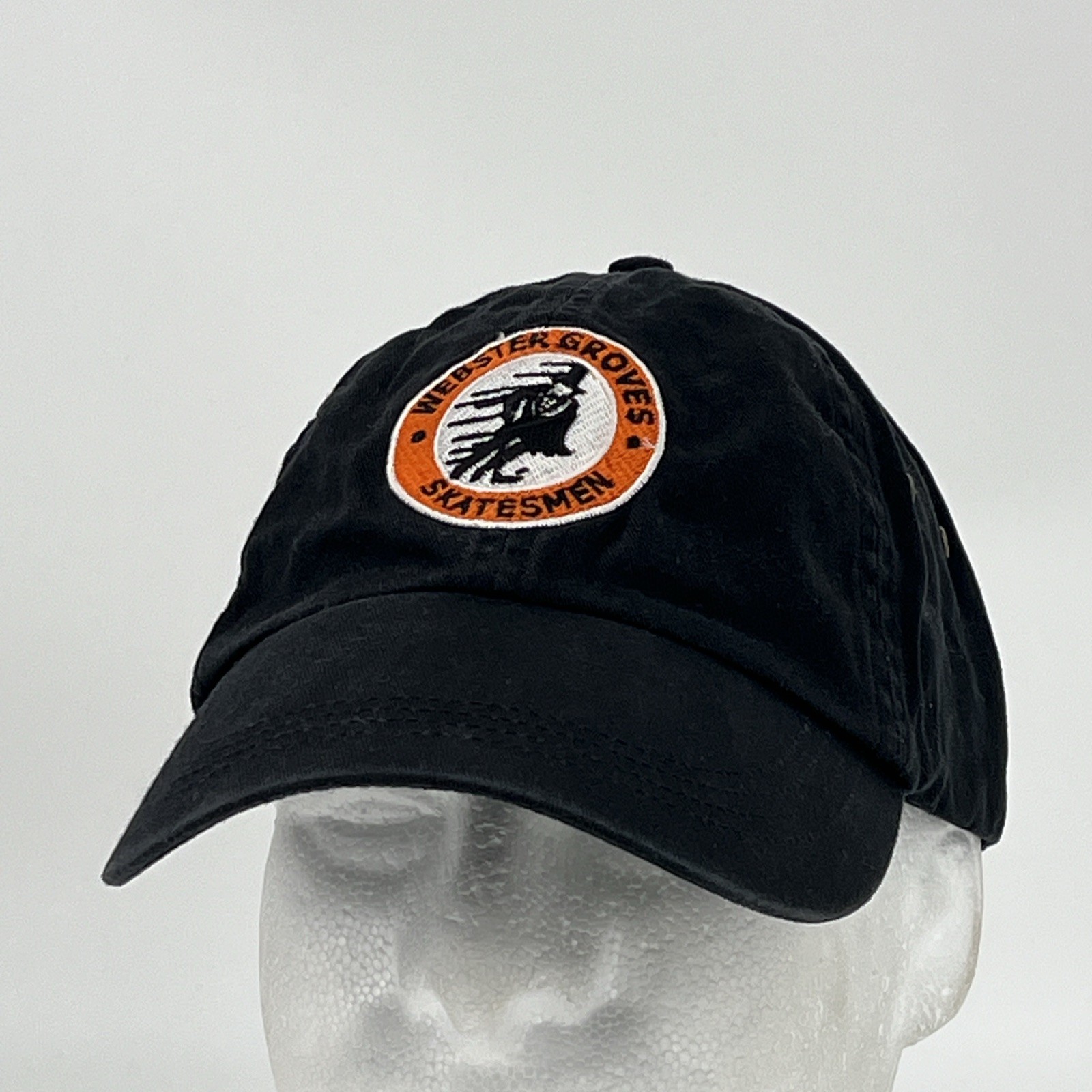 Webster Groves Skatesmen Hockey Hat – Anvil StrapBack Black Cotton Baseball Cap