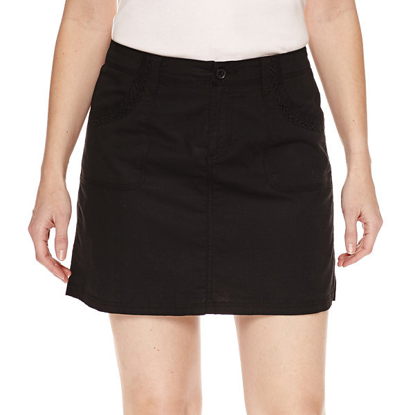 St. John’s Bay Black Cotton Blend Skort Sizes 4, 6, 8, 10, 12 New
