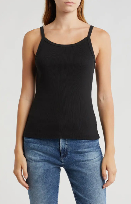 James Perse Cotton Rib Cami Tank Black,Mineral Size 1(S),2(M),3(L),4(XL) NWT $95