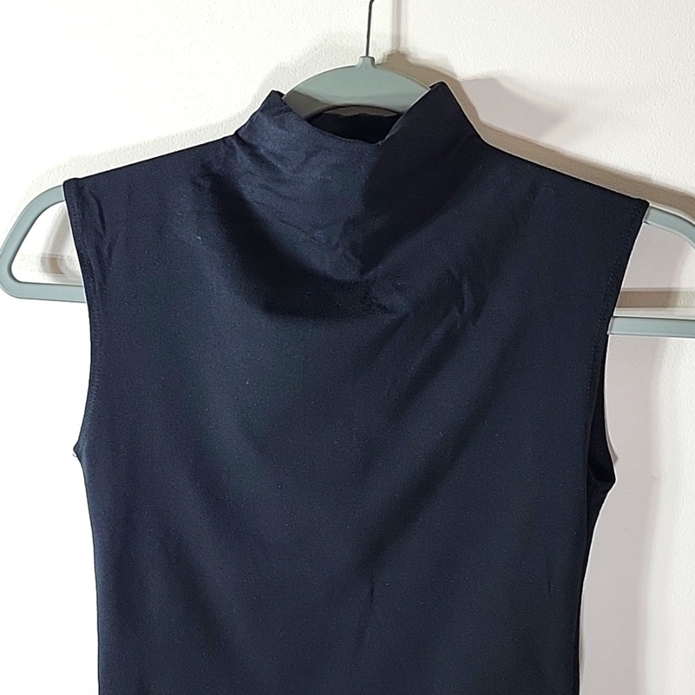 Madewell Funnel Neck TEE Black XXS Cropped Muscle Tee Tank Stretch NWT