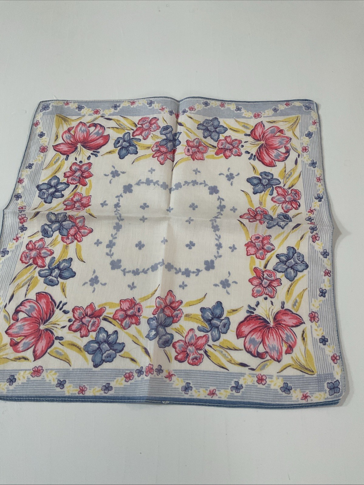Vintage Ladies Hankies Lot Of 20 SHADES OF BLUE TONES FLORALS