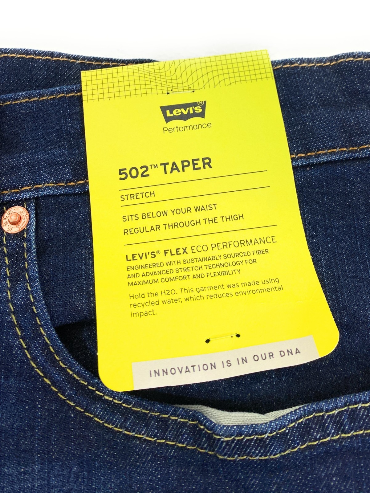 NWT Levi’s Premium Men’s 502 Regular Taper Flex Denim Blue Jeans 32×32