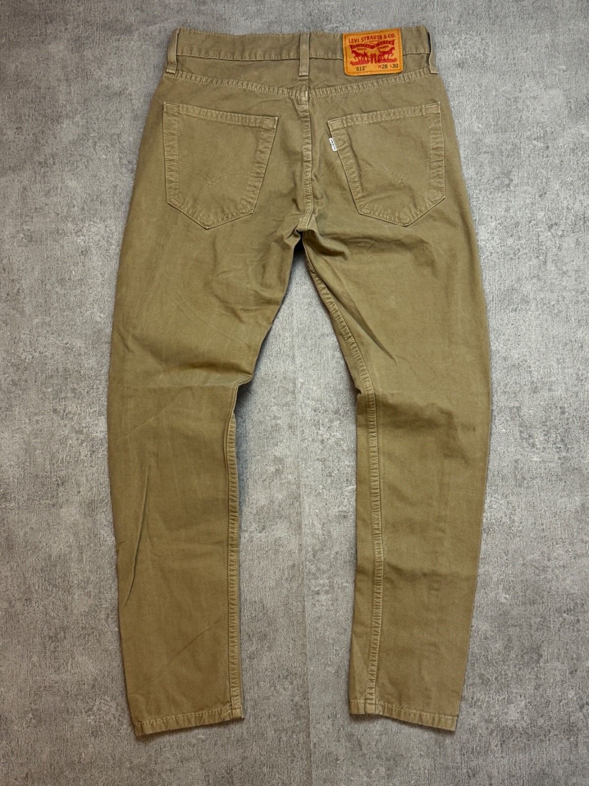 Levi’s 512 Trousers Mens W28 L30 Beige Sand Slim Tapered Twill Jeans Pants Chino
