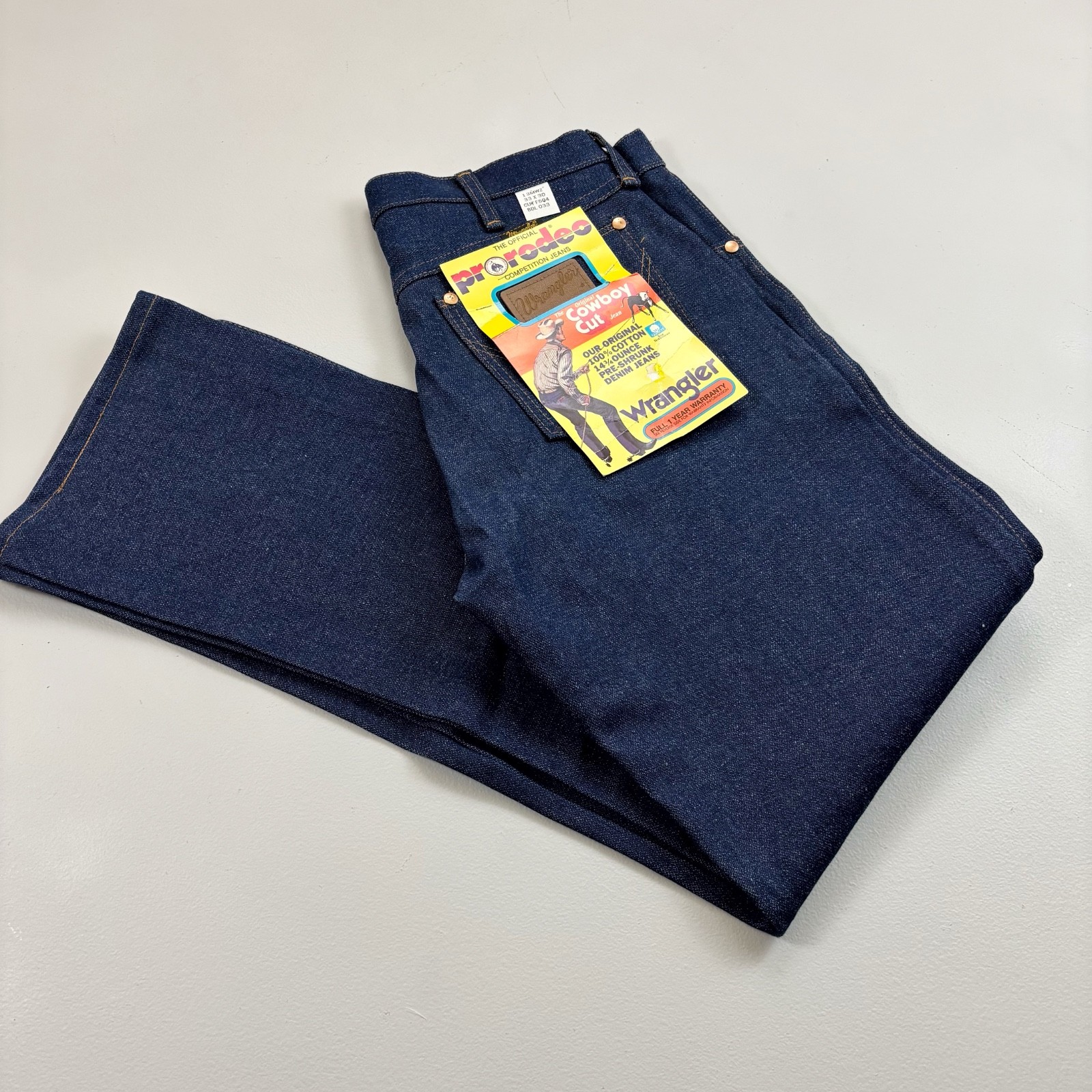 WRANGLER ProRodeo Cowboy Cut Jeans 33×30 13MWZ VTG 90s USA Made Dark Denim