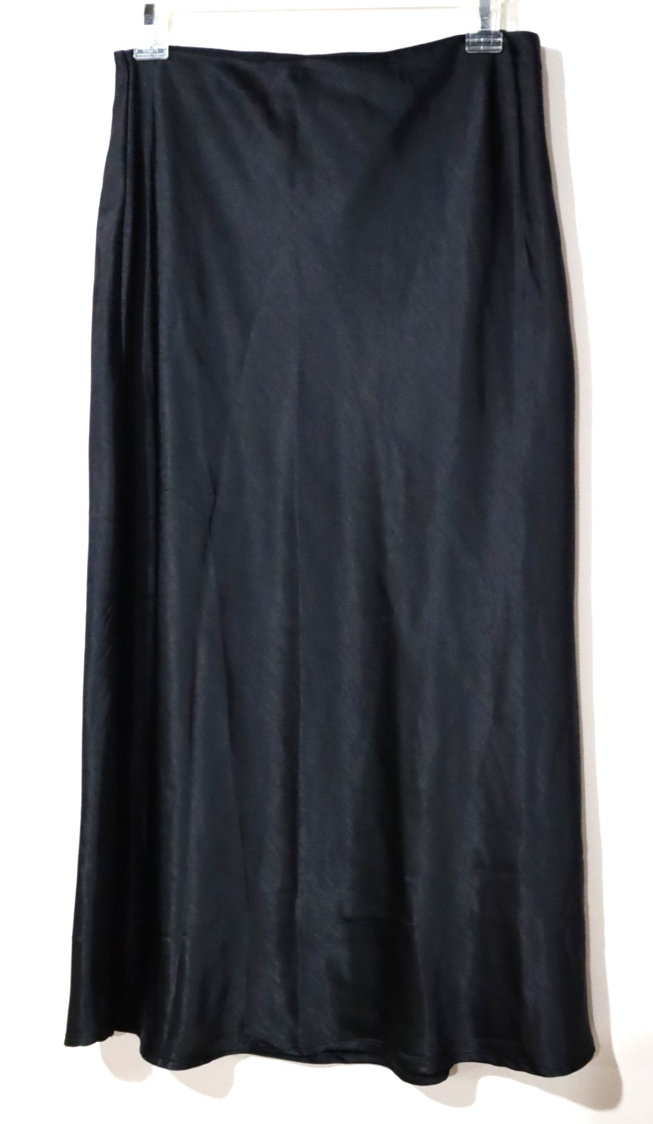 Mango MNG Women’s MIA Black Satin Slip Midi Skirt size XXS