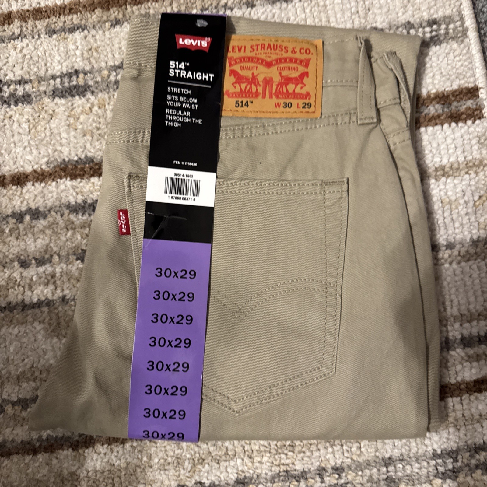 Levi’s Men’s 514 Straight Fit Jeans, Tan, Size 30X29