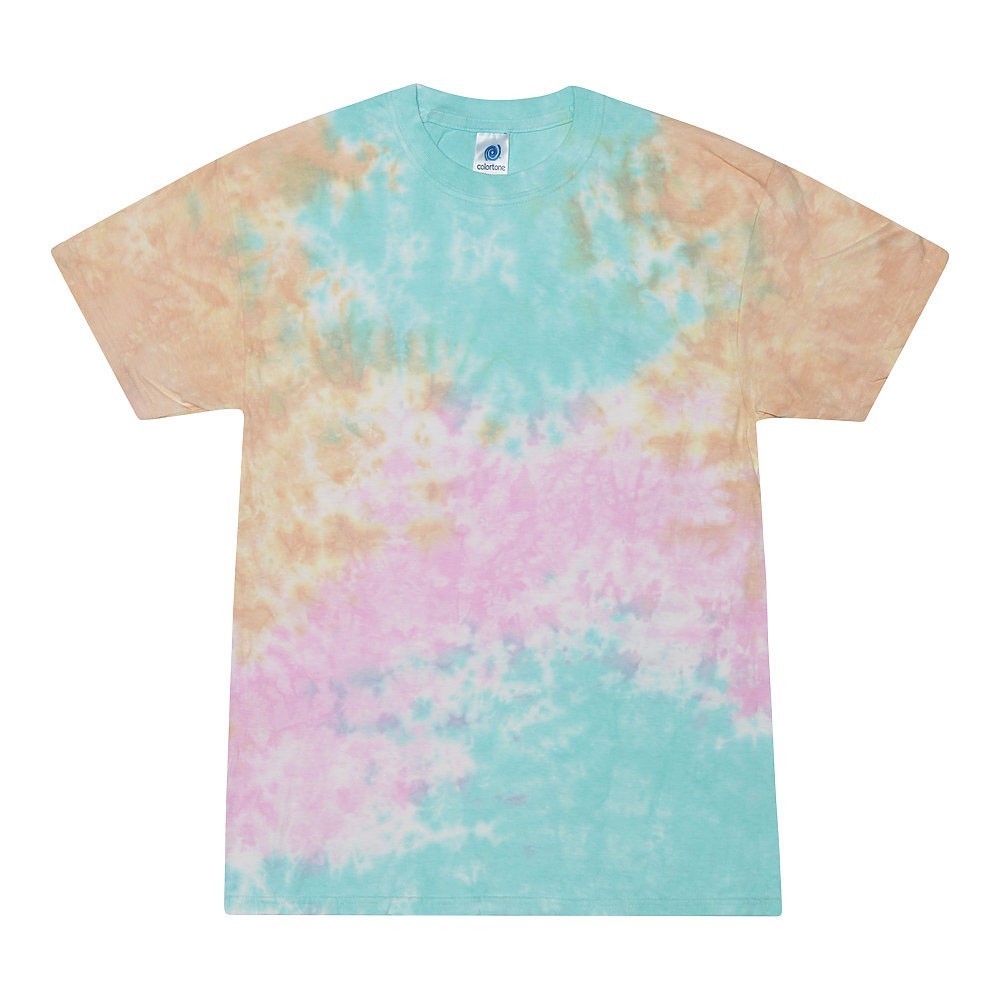 Colortone Tie Dye T-Shirt Unisex Rainbow Vibrant Cotton Tee S M L XL 2XL-5XL New