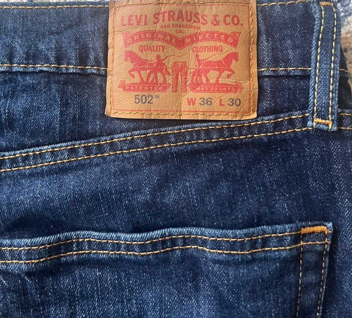 levis 502 jeans mens 36×30 tapered