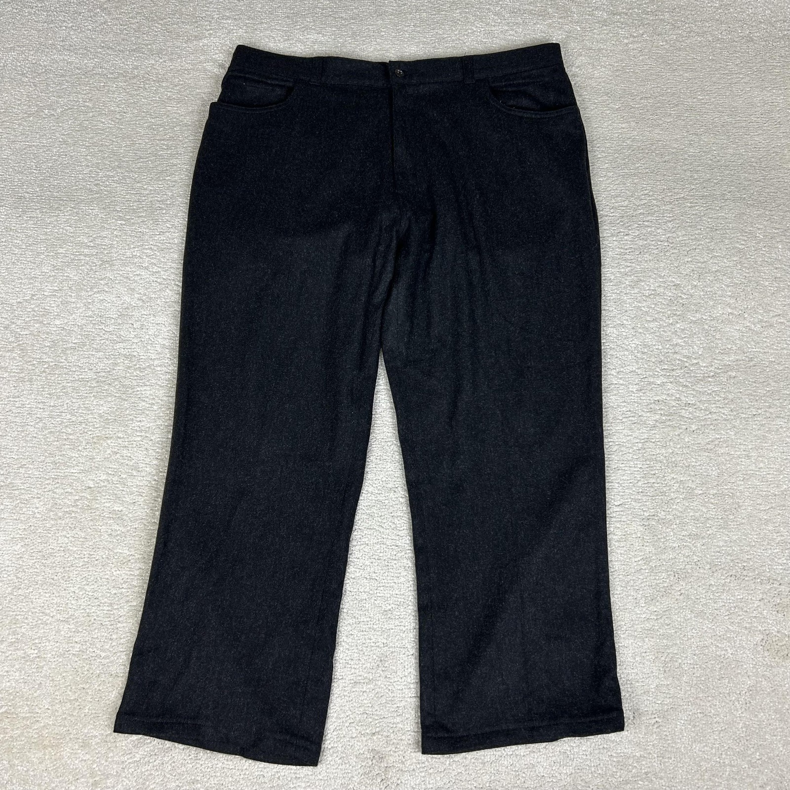 Vintage Polo Ralph Lauren Pants Mens 38×29 Gray Dress Wool Trousers Flannel