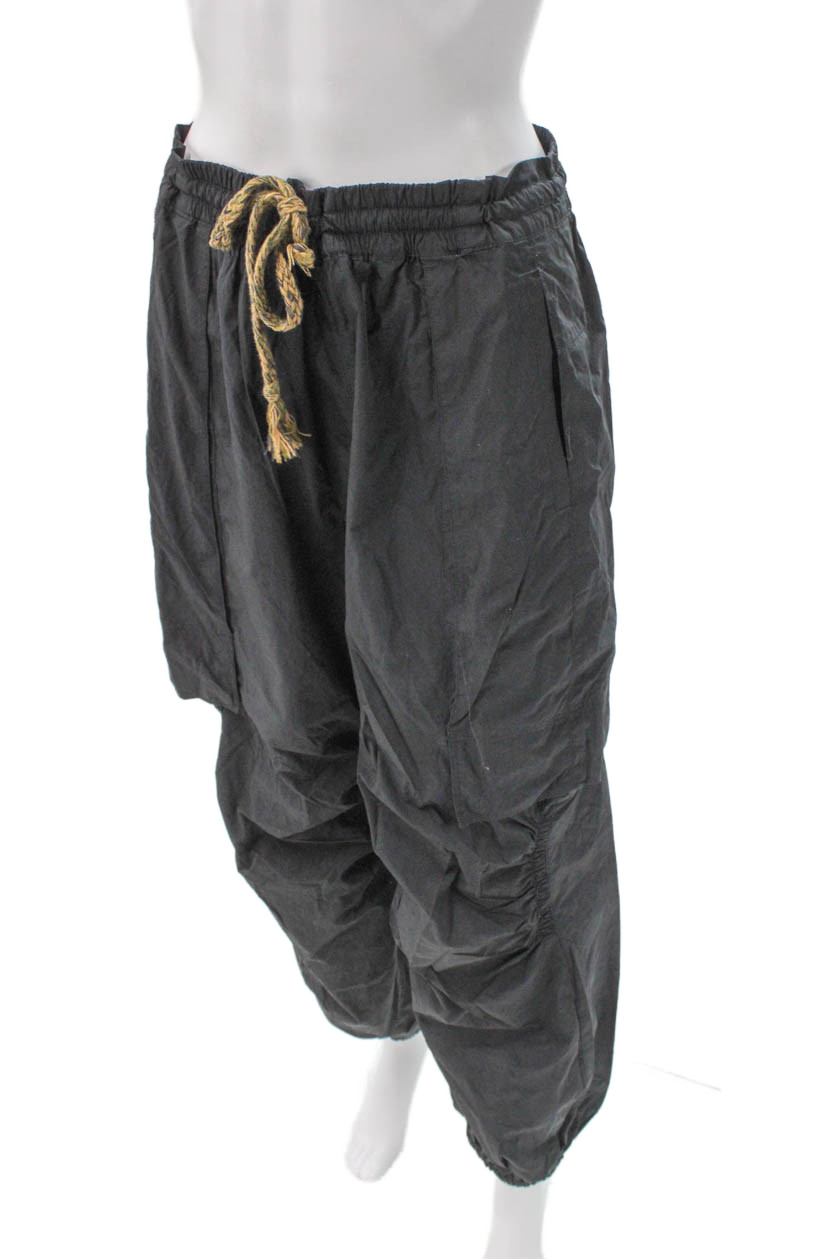 Free People Unisex Black Jogger Pants Nylon Polyester Drawstring Size M