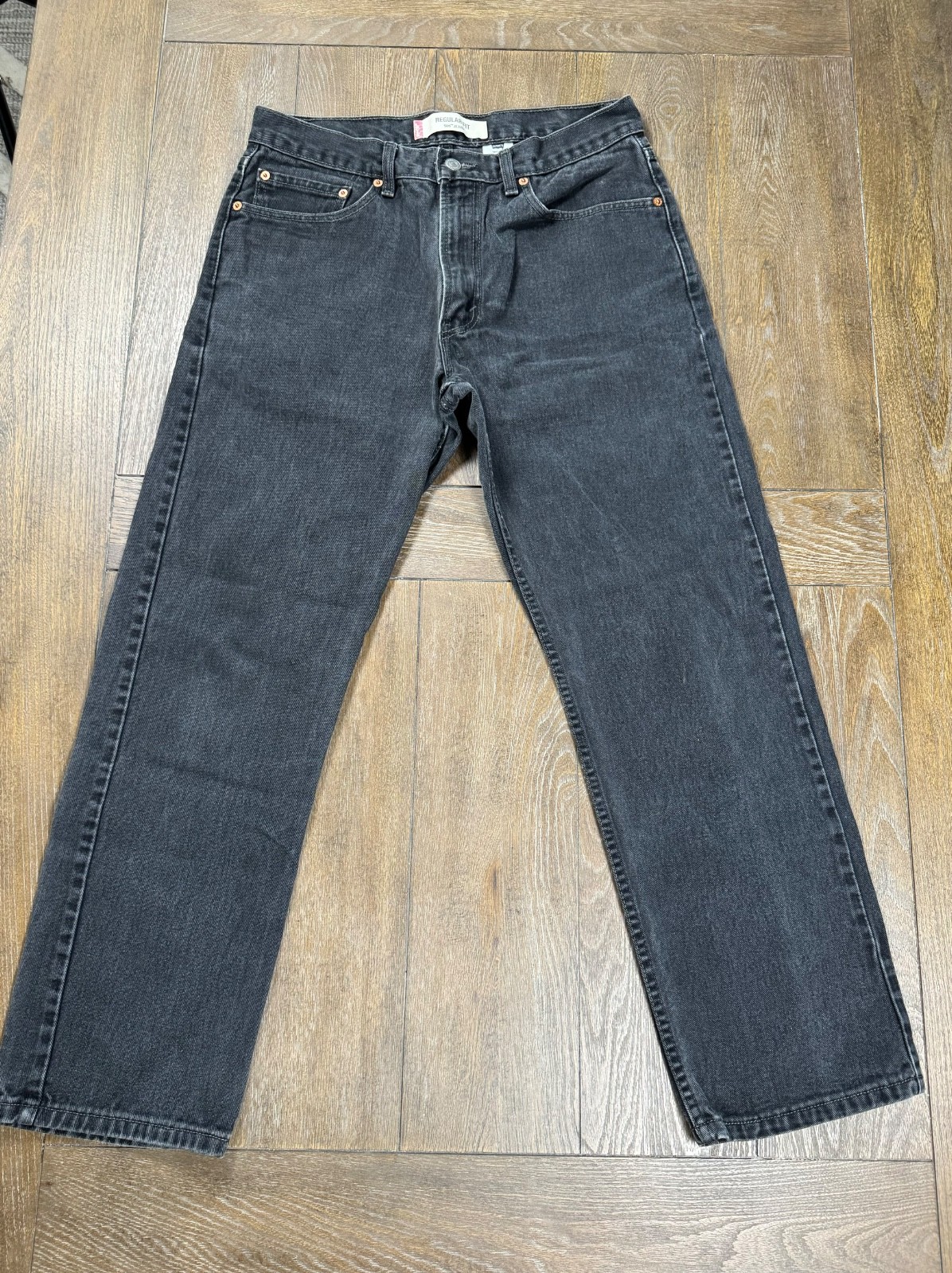 Levi’s 505 Regular Fit Jeans Men’s 33×30 Faded Black Charcoal Y2K
