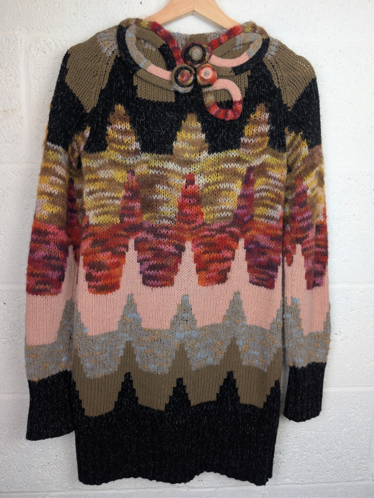 Sleeping On Snow Wool Blend Cardigan Coat S Boho Chunky Knit Anthropologie