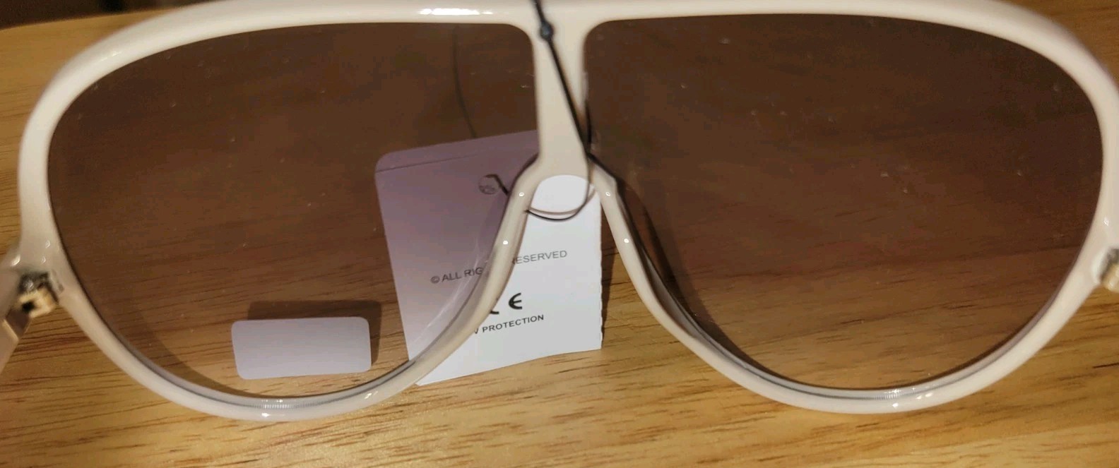 Unisex Bone Color Giselle Brand Black Lens Aviators