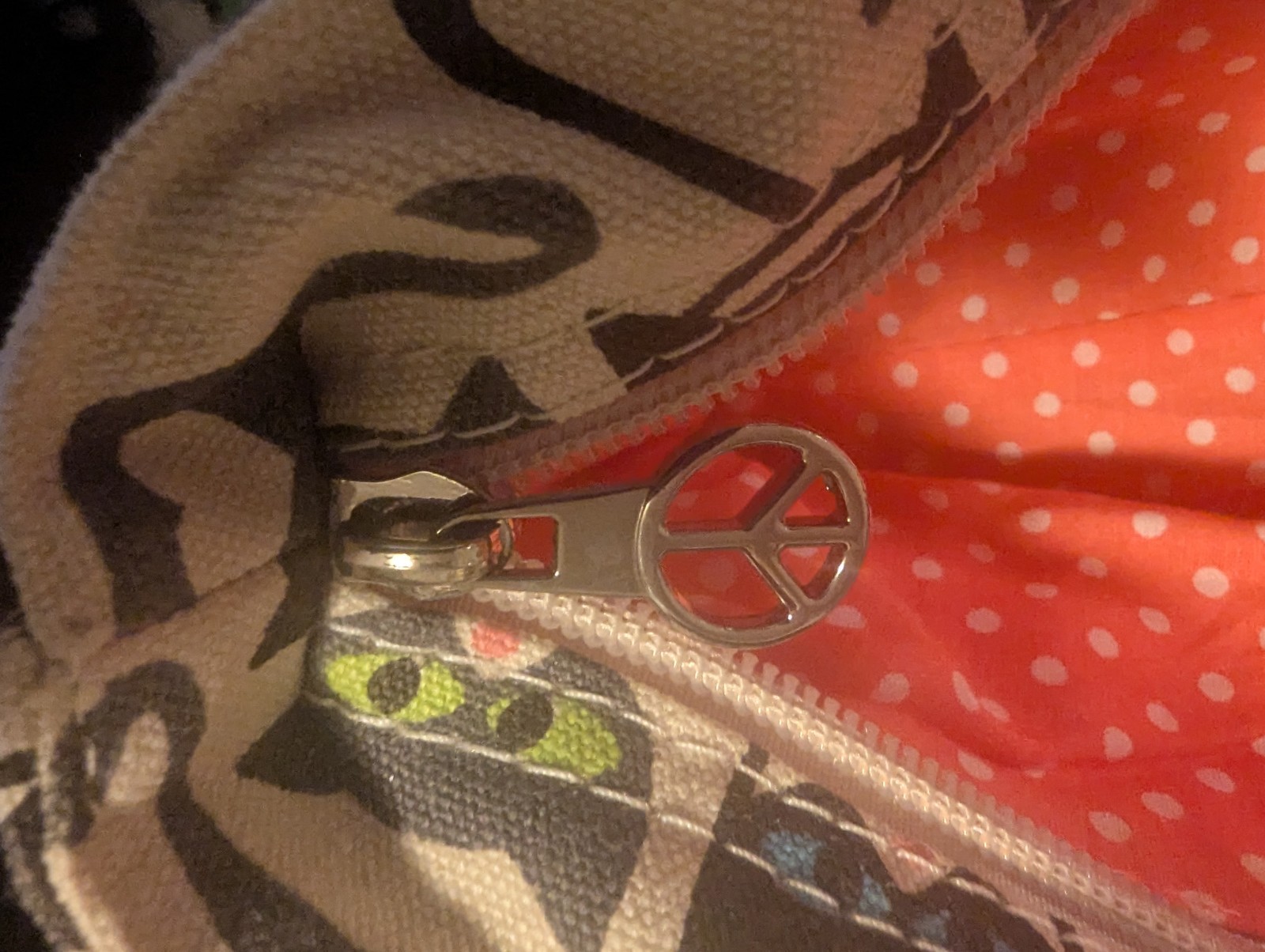 Bungalow 360 Canvas Mini Handbag Cats Eco-Friendly Zip Close