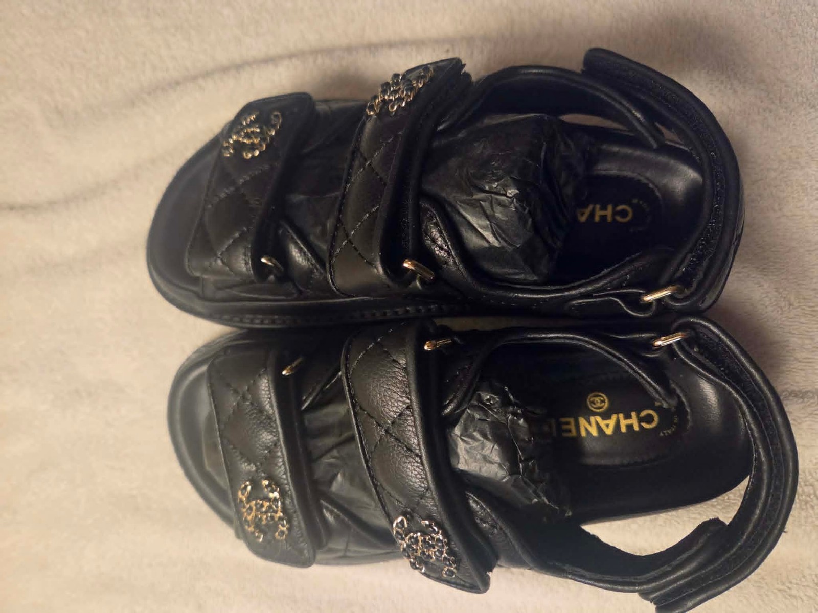 Size EU36 Chanel Black Quilted Caviar Chanel Logo