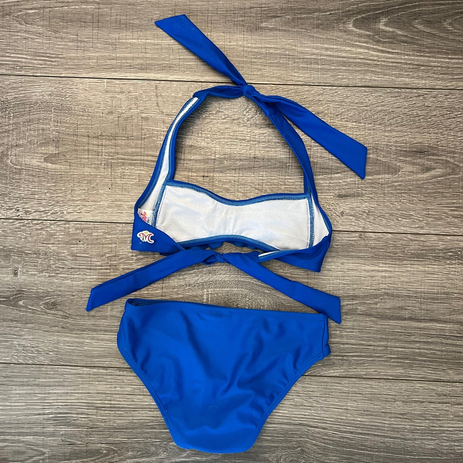 Fin Fun Mermaid Tail Girls sz Small 6 Blue Bikini Fin Swim 5pc Set LTD Ed Print