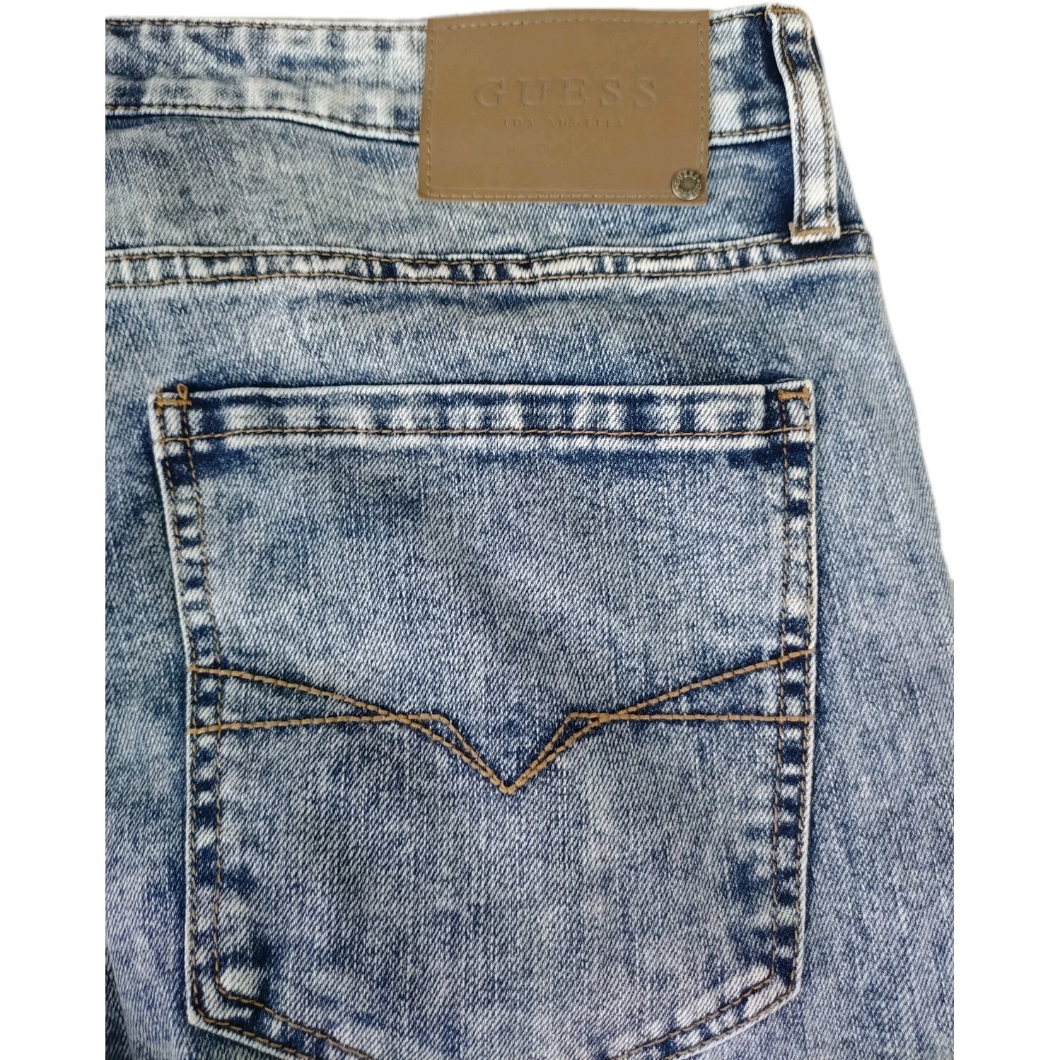 Guess Los Angeles Rise Modern Skinny Stretch Acid Washed Men’s Jeans 36×32