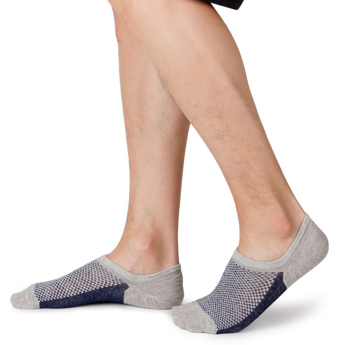 5 Pairs Mens No Show Invisible Nonslip Loafer Solid Boat Cotton Low Cut Socks