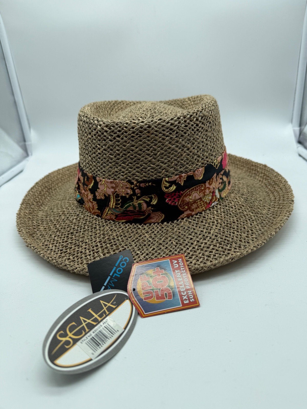 NEW MENS SCALA SEAGRASS GAMBLER MENS SUMMER HAT COOL MAX UPF 50+ S/M-L/XL