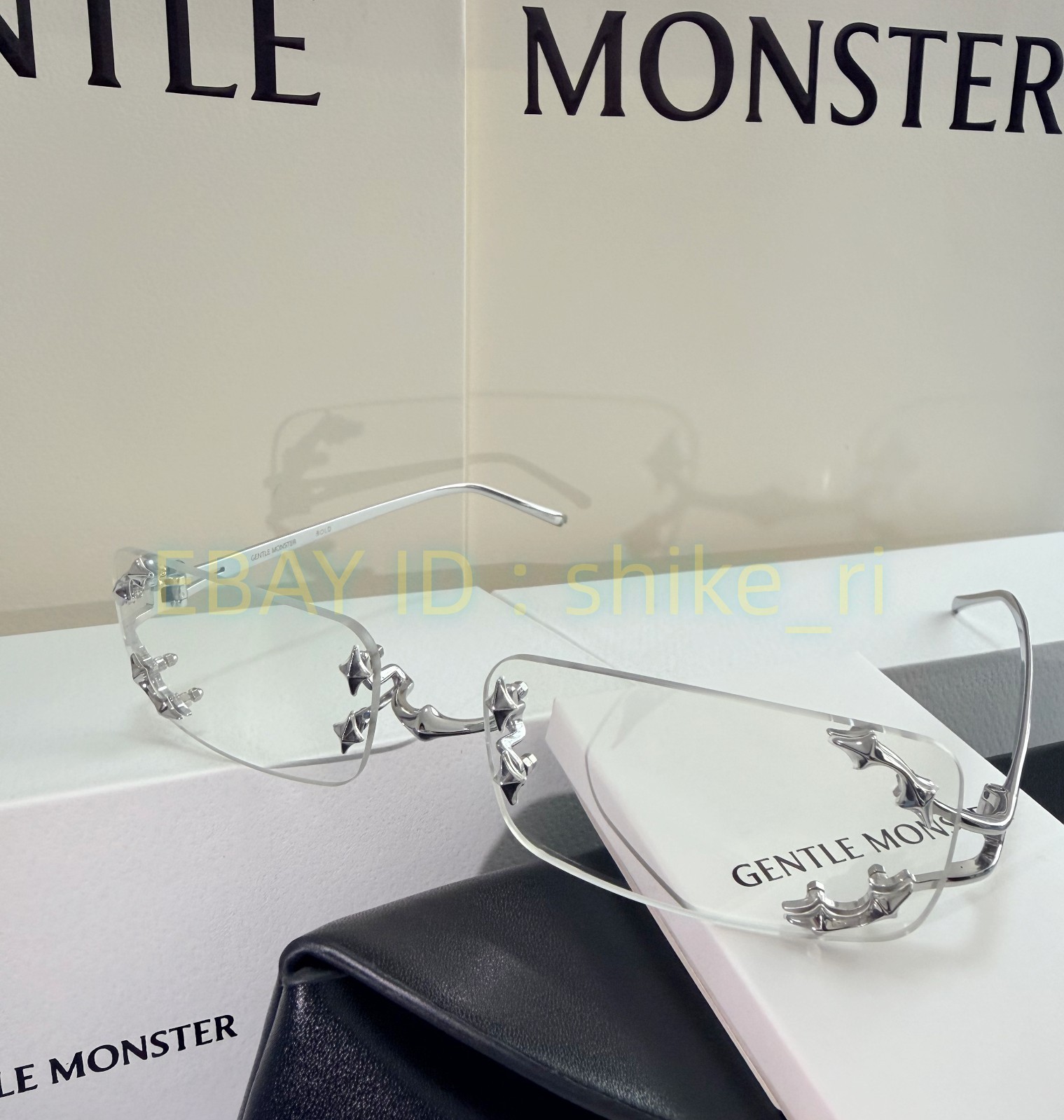 GentleMonster Sunglasses Bold Collection – Mosh 02 Silver Frame Clear Lenses
