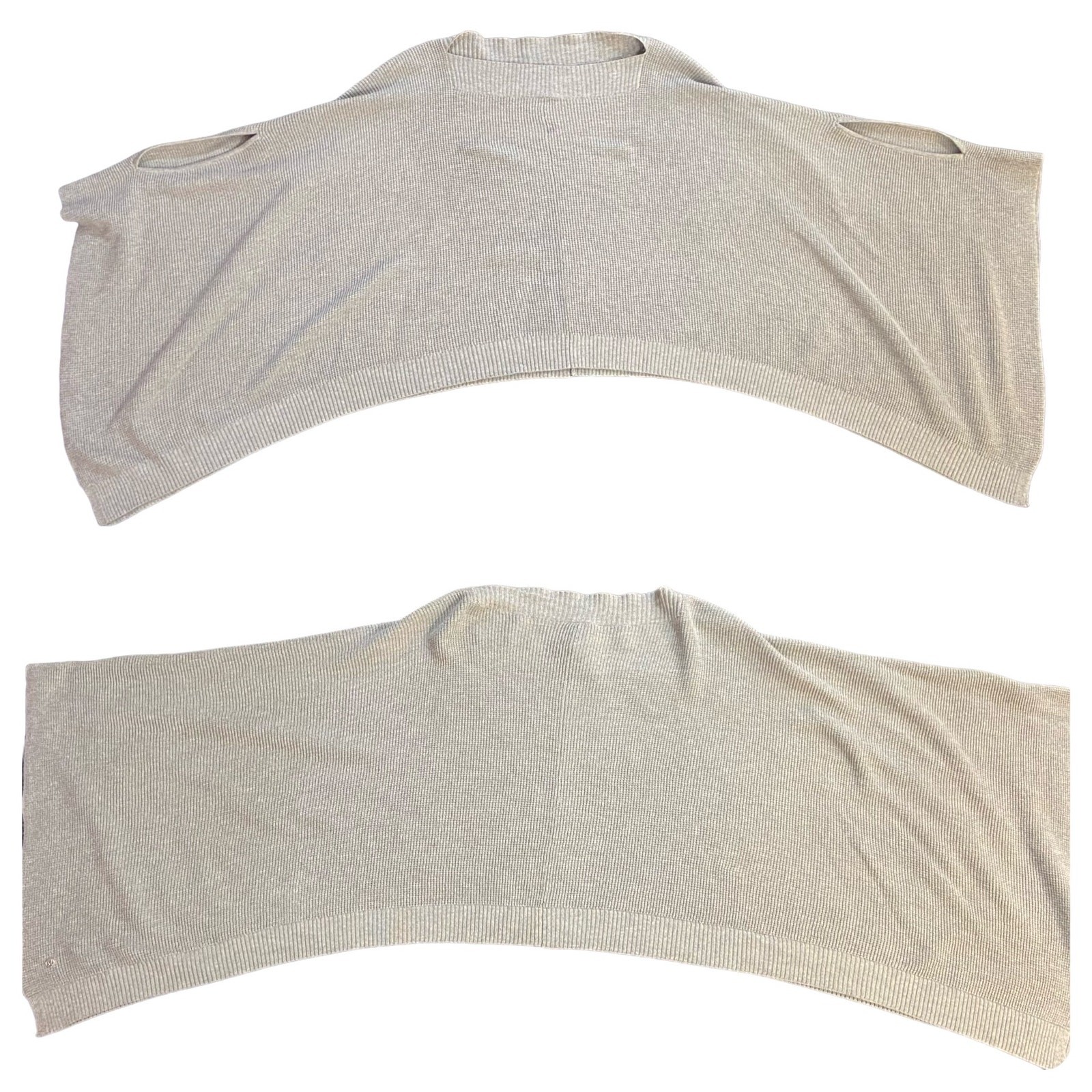 Lululemon Gray Cashmere Blend Knit Poncho OS Draped Wrap Sweater