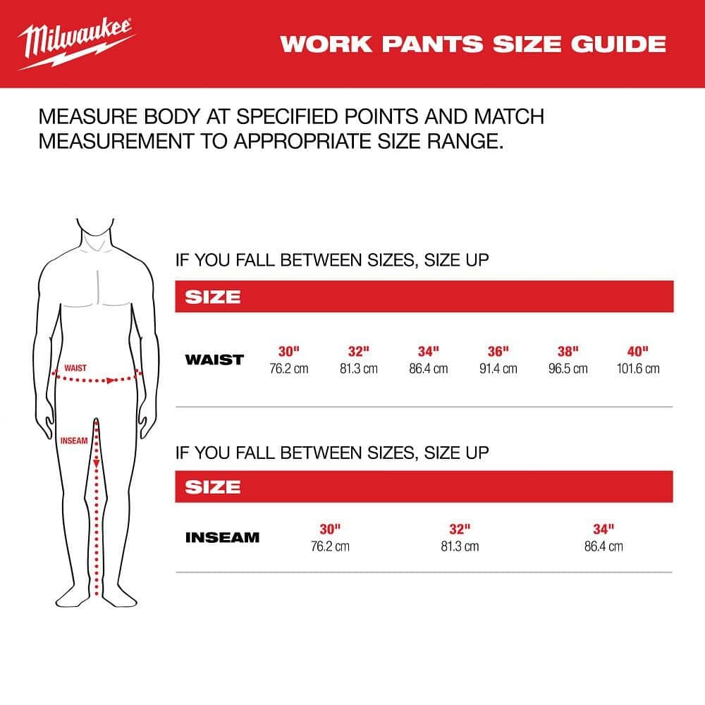 Milwaukee Men’s 32 in. x 30 in. Gray Cotton/Polyester Work Pants with 7 Pockets
