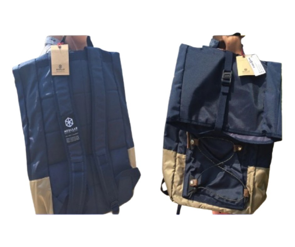 LOT of 2 Backpack BLUE Multifunction Travel Handbag Crossbody Bag 25L Business