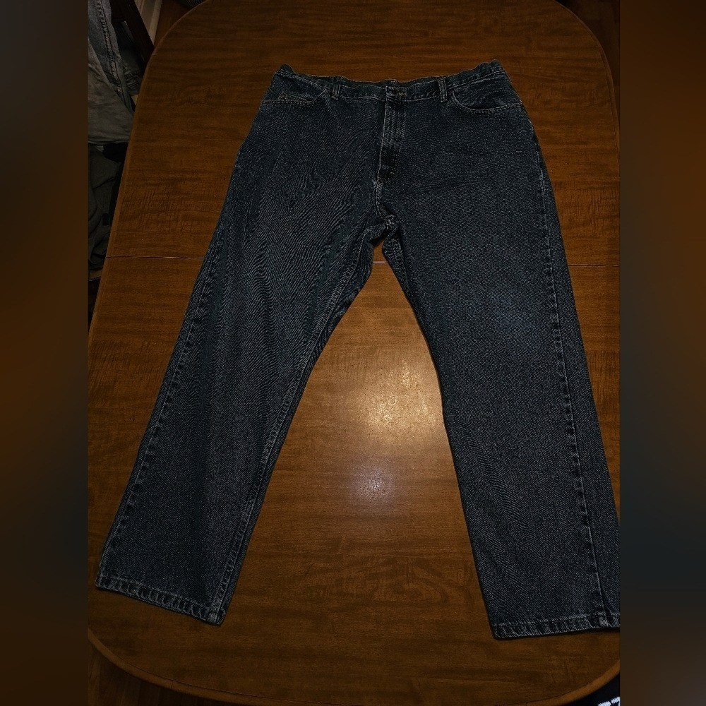 Wrangler Mens Jeans Size 42×32 Relaxed Fit High Rise Medium Wash Blue Denim mj4b