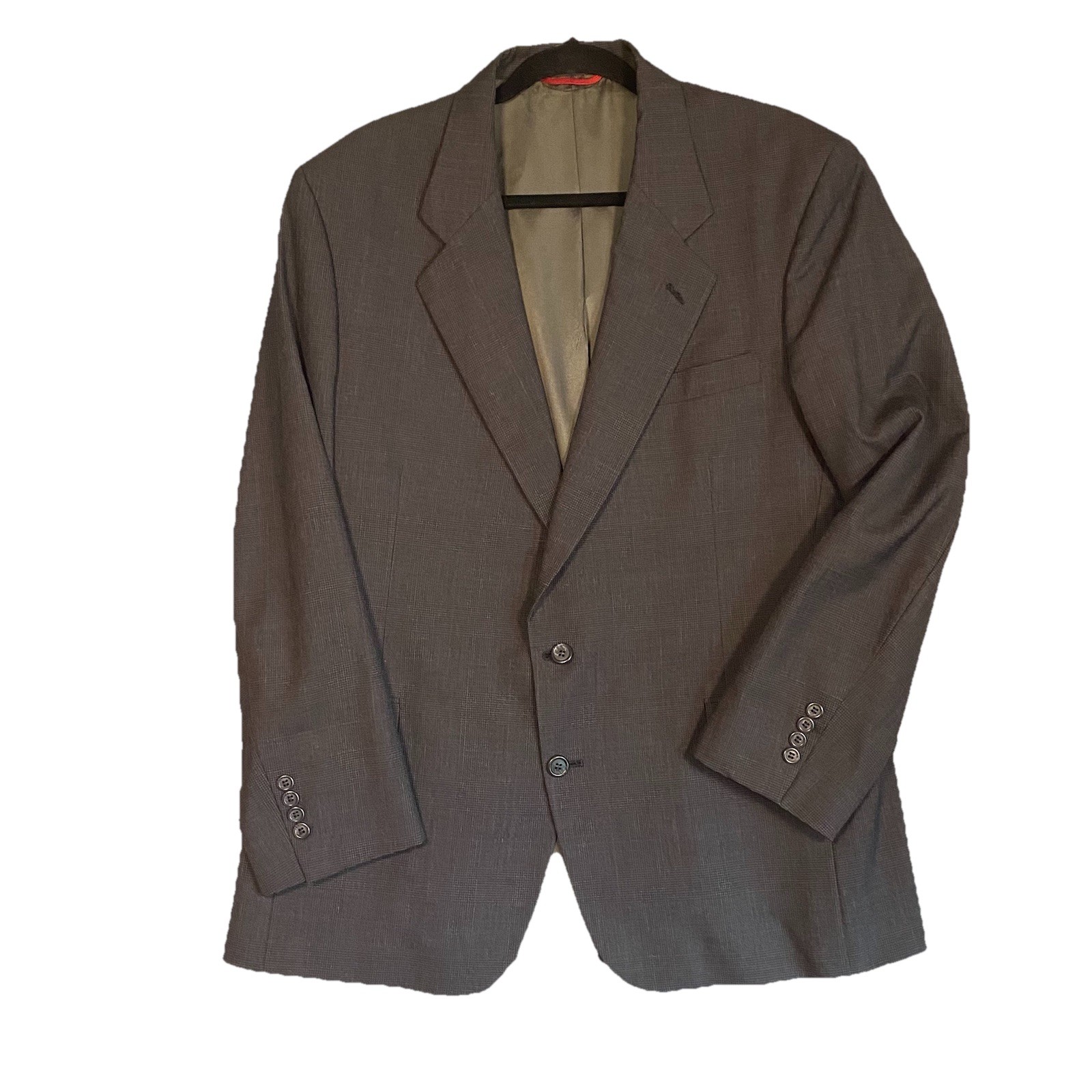 Jos A Bank Sport Coat Men’s 44R Wool Houndstooth Plaid Two Button Single Vented