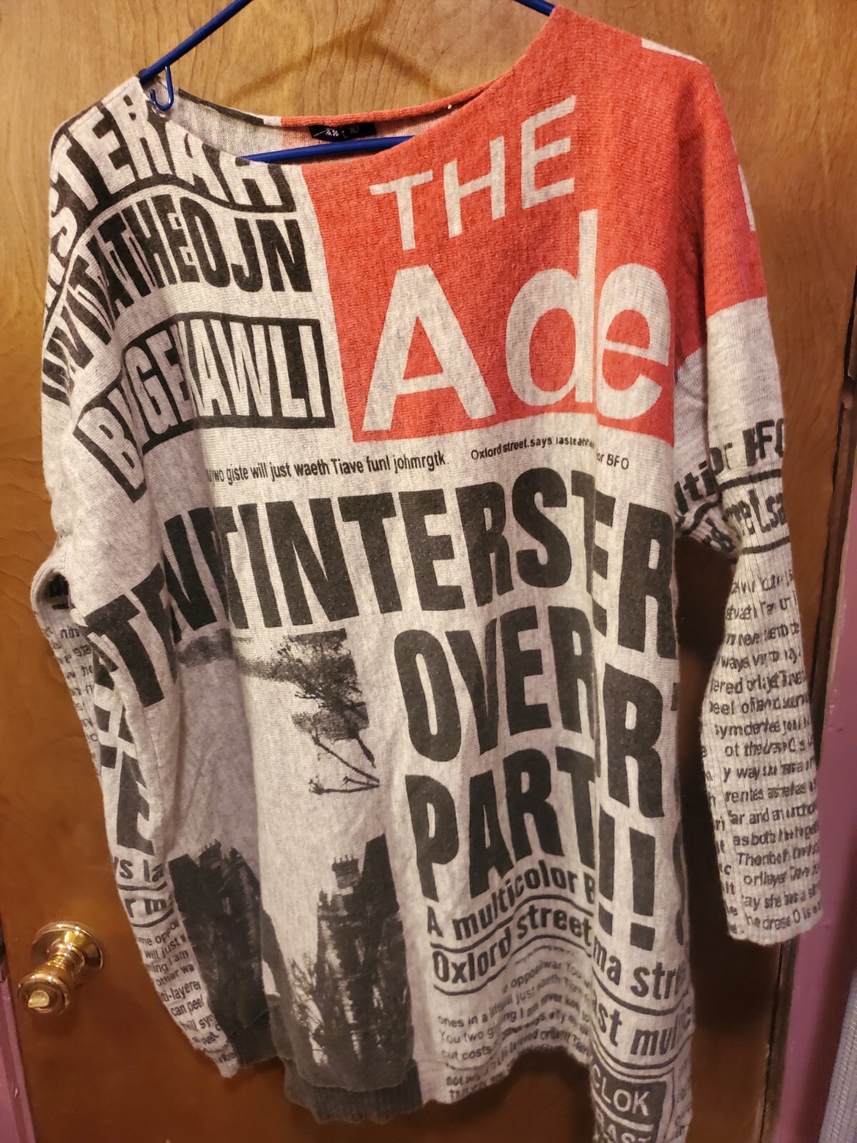 Sweater-Baggy-Knitted Fabric-Newspaper Design By Vogue of Eden Material Unknown