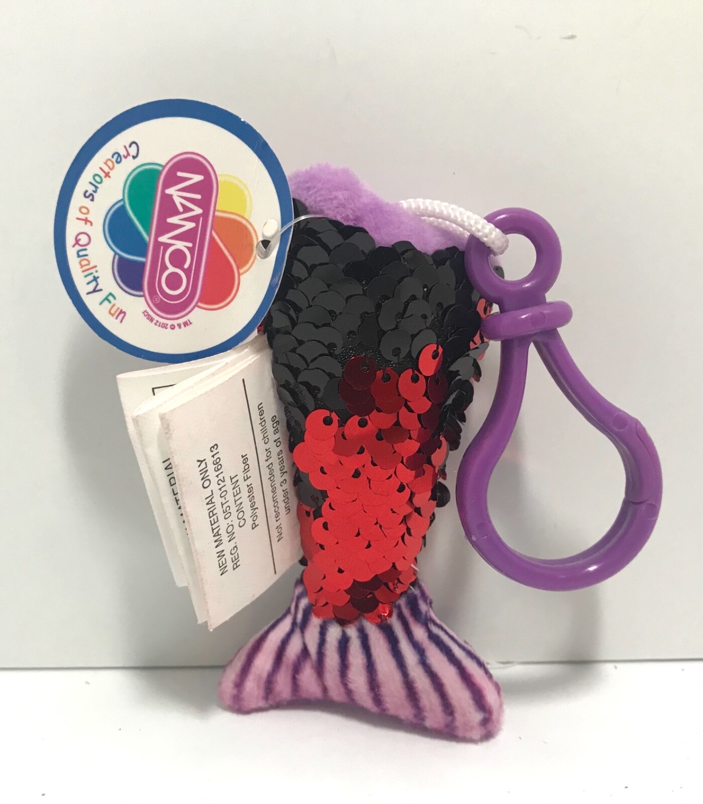 NWT Nanco Sequin Mermaid Tail Keychain Backpack Clip