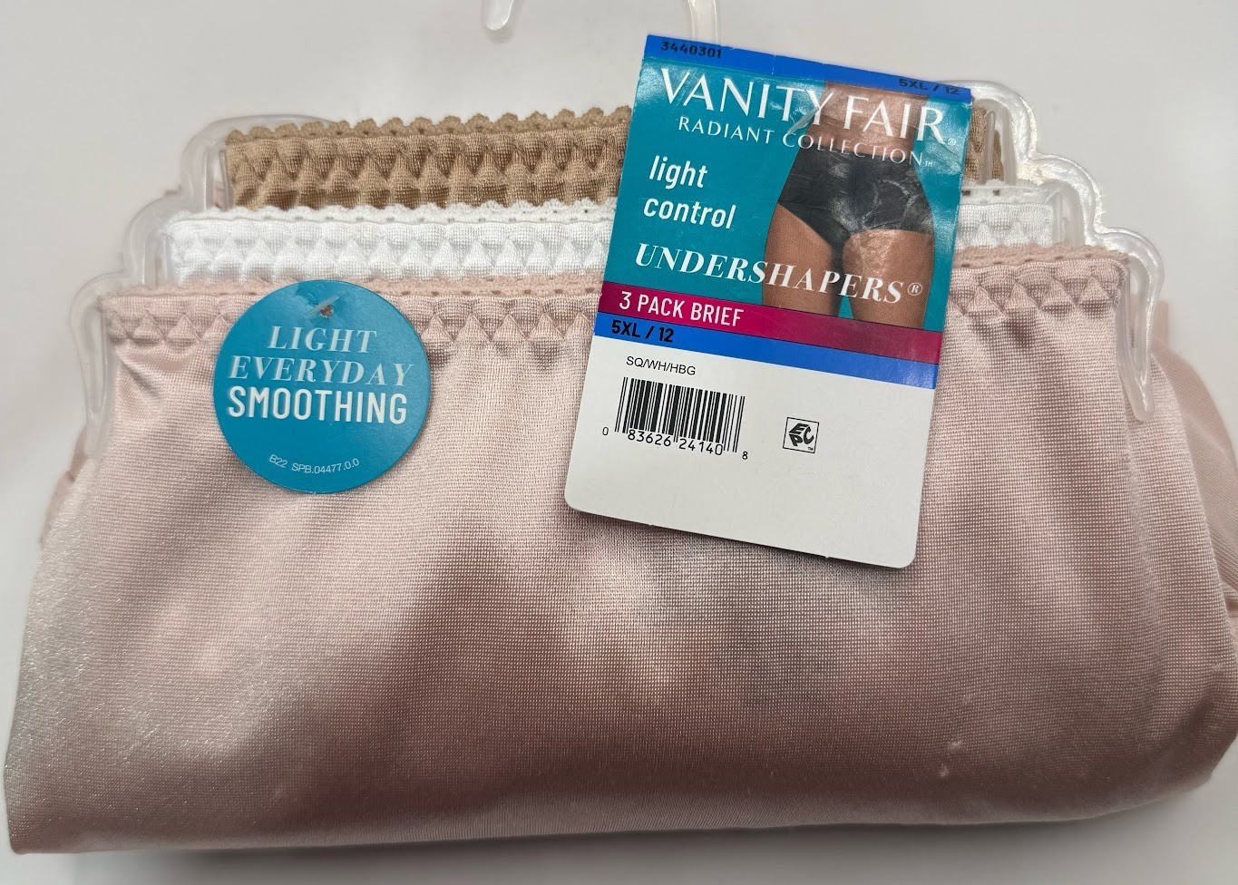 Vanity Fair Radiant Collection 3 Pack Brief Underwear Size 5X Light Control New