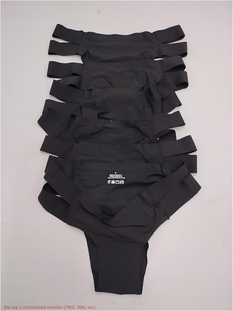 Knowyou Cotton Womens Underwear No Show High Cut BLACK 6 Pack S *SEE DEAL!!!*