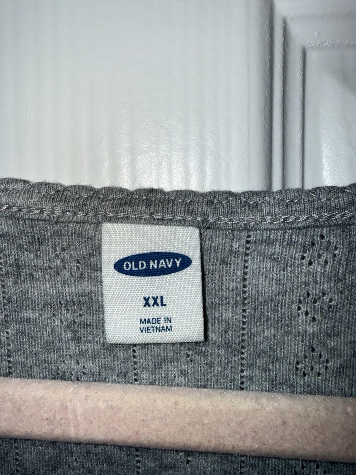 Old Navy Women’s Gray Solid Knit Eyelet Scoop Neck Long Sleeve Pullover XXL