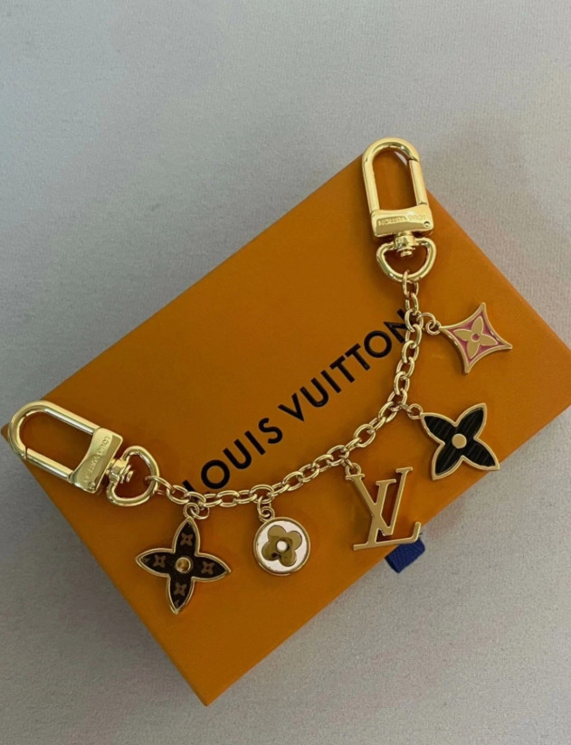 LV Monogram Idylle Bag Charm Chain Gold Key Holder M65162