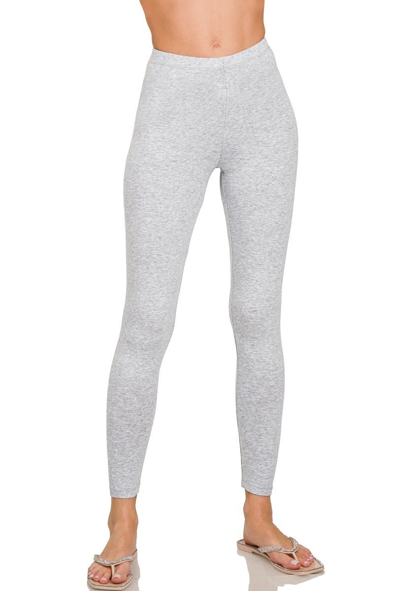 Zenana Premium Cotton Leggings🍯Full Length Workout High Waisted Gym Yoga Pants