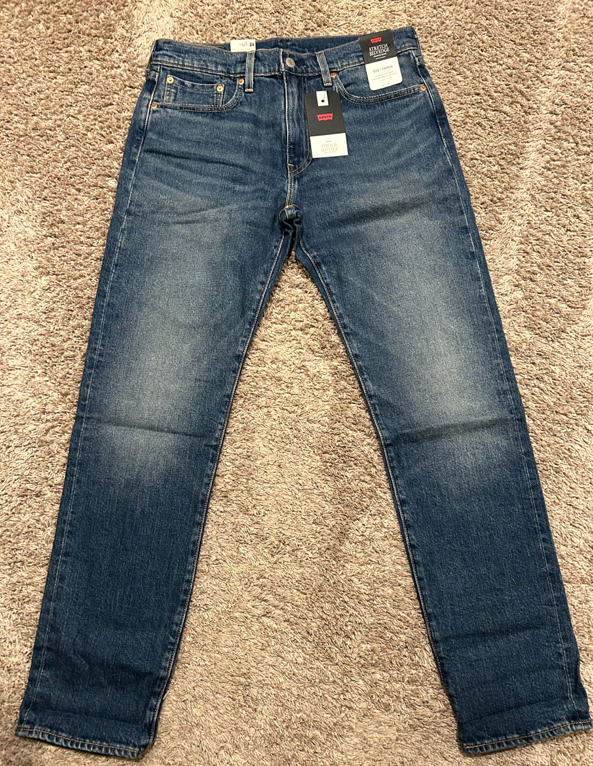 Levi’s Premium 502 Regular Taper Fit Selvedge Jeans WStretch Sizes NWT 1654